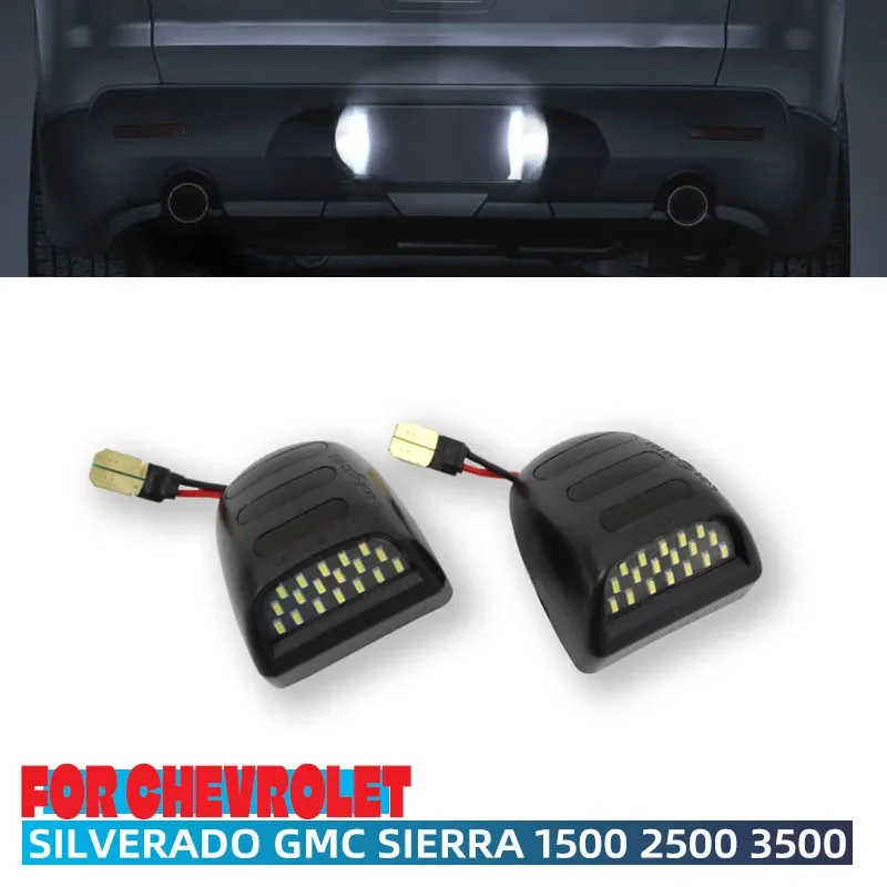 18 LED License Plate Lights for Chevrolet Silverado 1500 2500 3500 Avalanche GMC Sierra Suburban Tahoe Cadillac Escalade 6000K