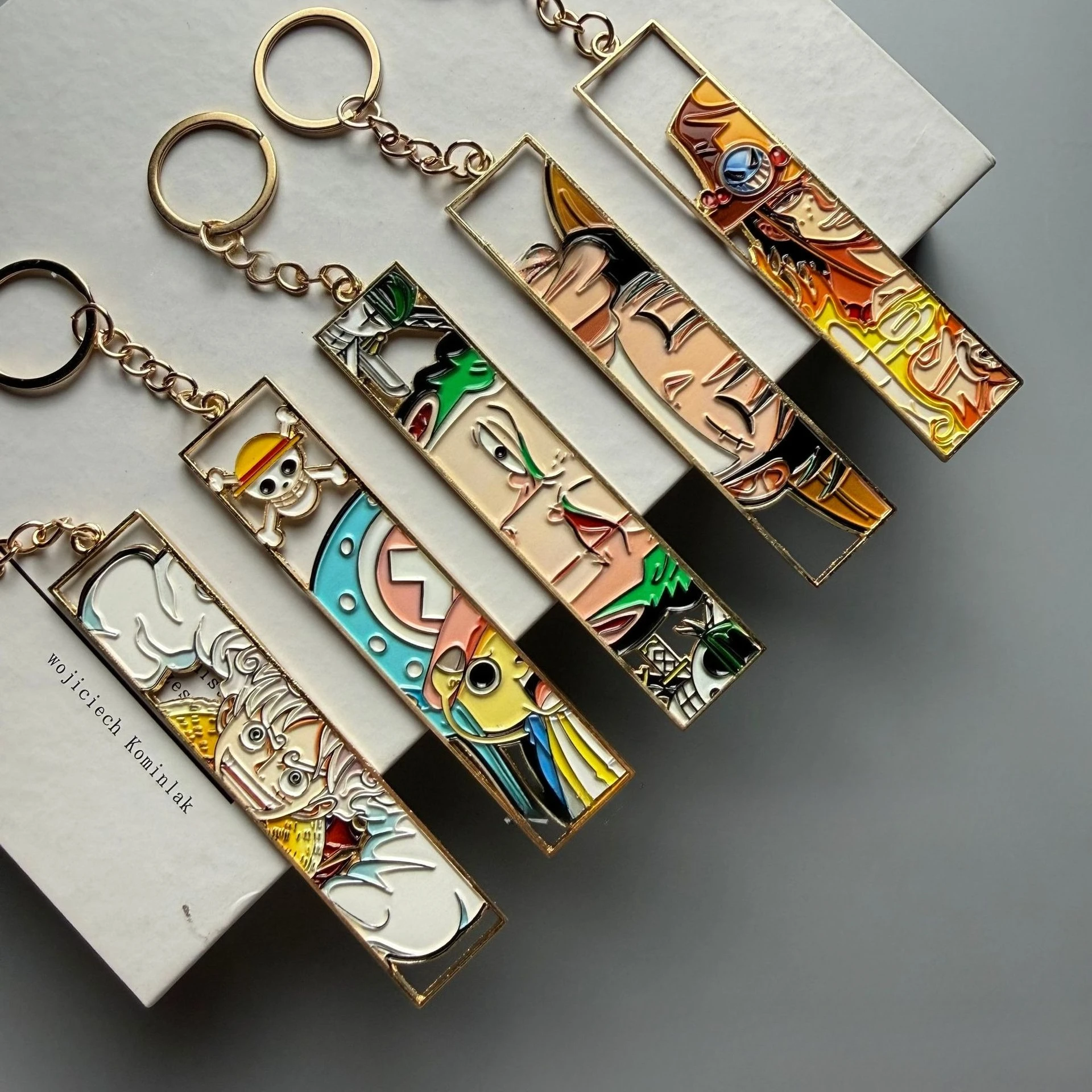 Anime One Piece Metal Hollow Out Keychains Cute Jet Manga Fashion Bag Key Tag Jewelry Accessory Key Ring Holder Gift