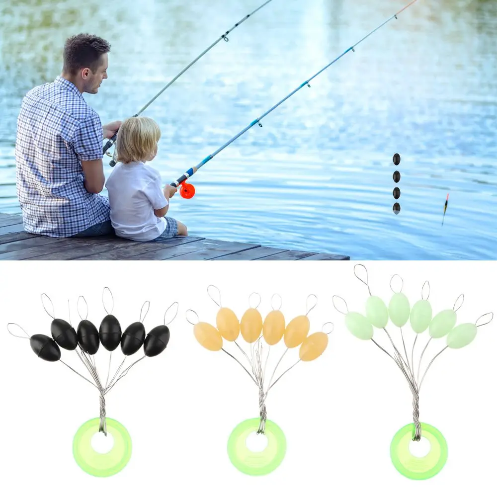 60pcs(10 Groups) Vislijn 6-20# Carp Line Stopper Luminous Space Beans Fishing Accessories Rubber Float Catfish Flotador