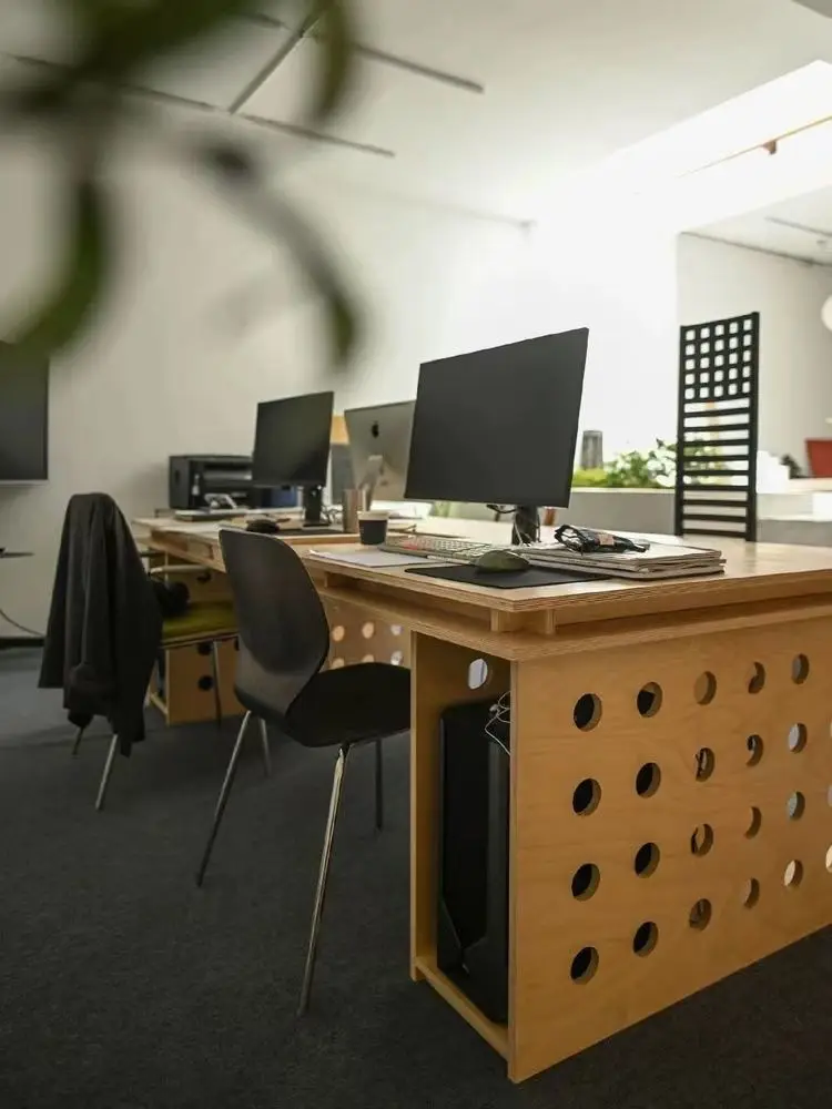 Birch large board solid wood hole table workbench desk desk