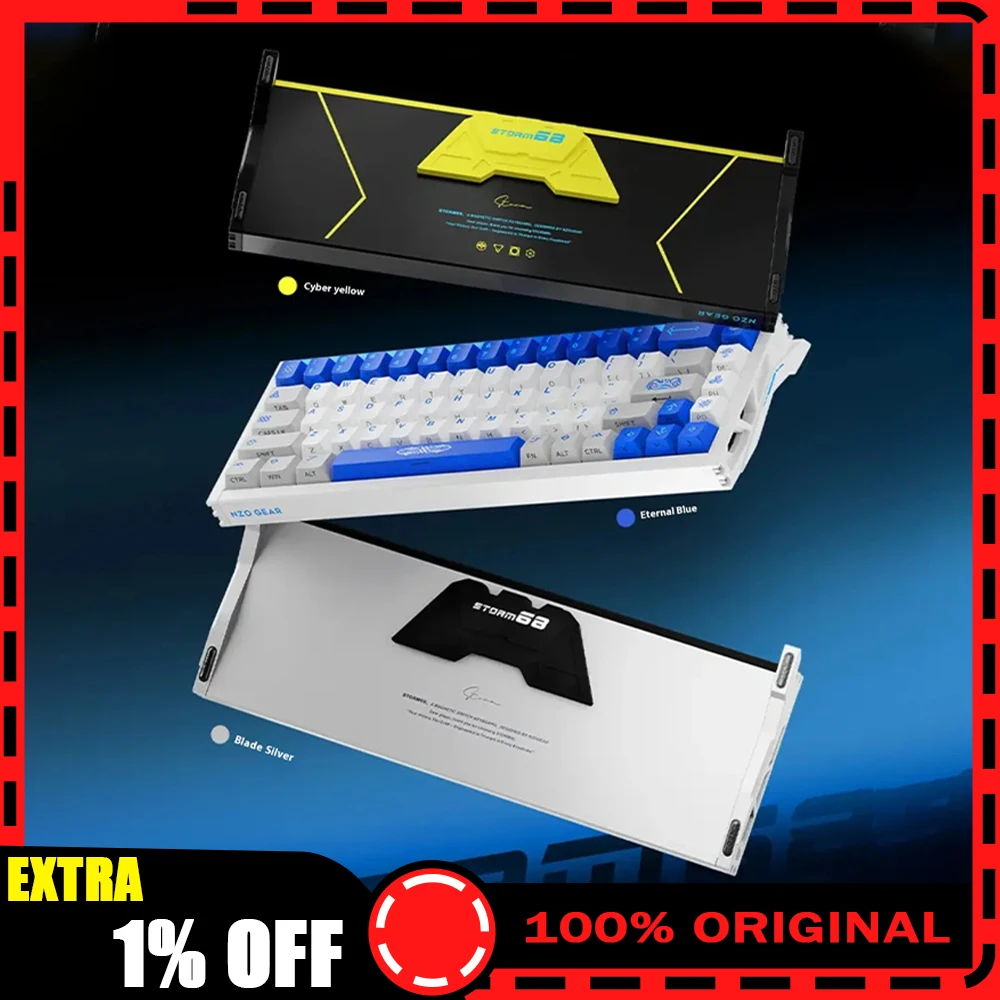 NZO STORM68 Anodized Aluminum Magnetic Switch Keyboard 220 Mesh Wired RT0.005mm 8KHz Polling Rate 0.08ms Delay Gaming Keyboard