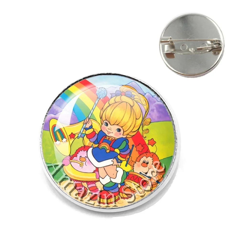 Cute R-Rainbow B-Brite 20/25mm Badges Creative Funny Button Pins Brooches Badges For Clothes Backpacks Nice Gifts For Friends