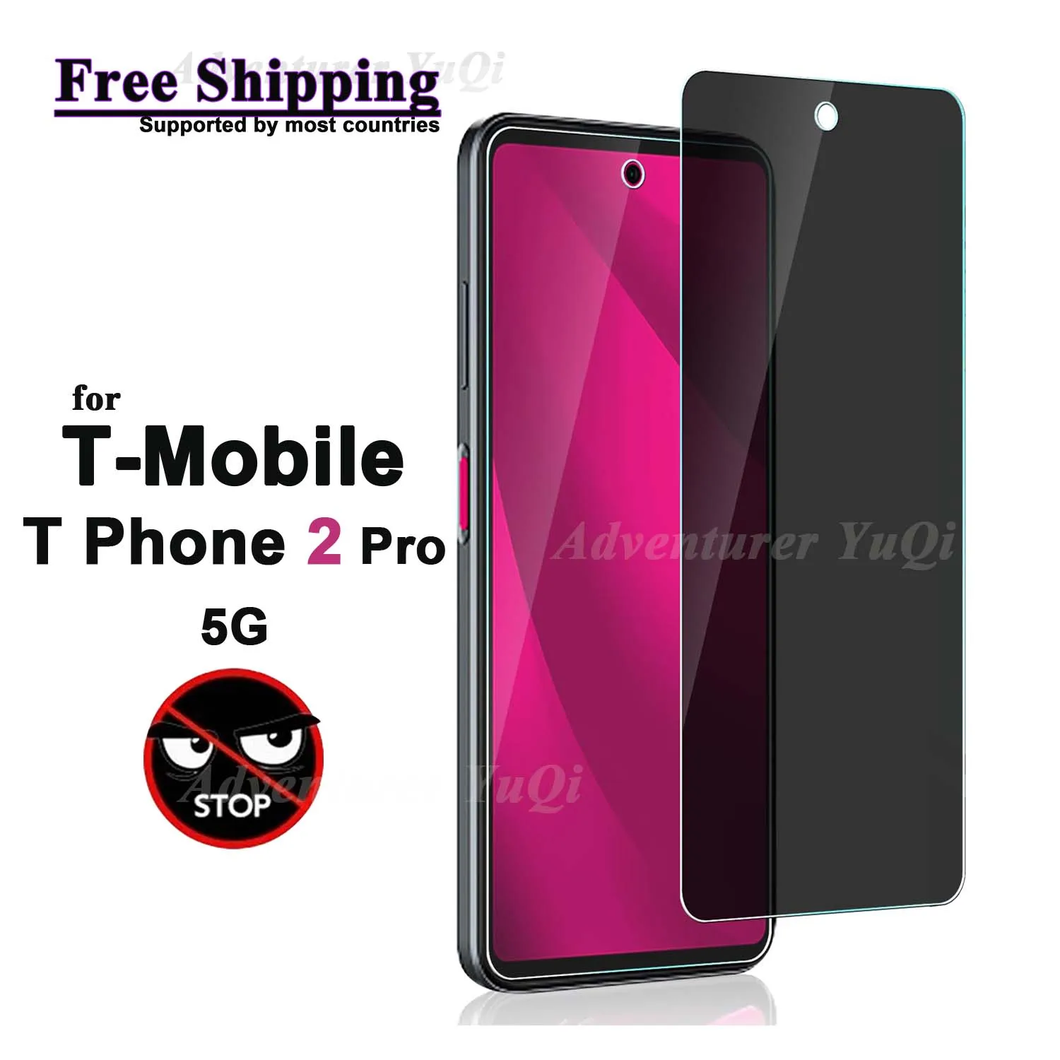 

Anti Spy Screen Protector For T-Mobile T Phone 2 Pro 5G Tempered Glass Privacy Anti Peep Scratch 9H Case Friendly High Aluminum