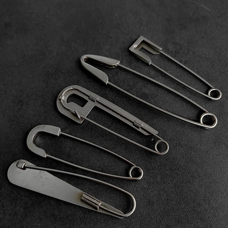 Pinos grandes da moda para roupas, alfinetes de segurança de metal, jeans, vestido, cachecol, acessórios ajustáveis