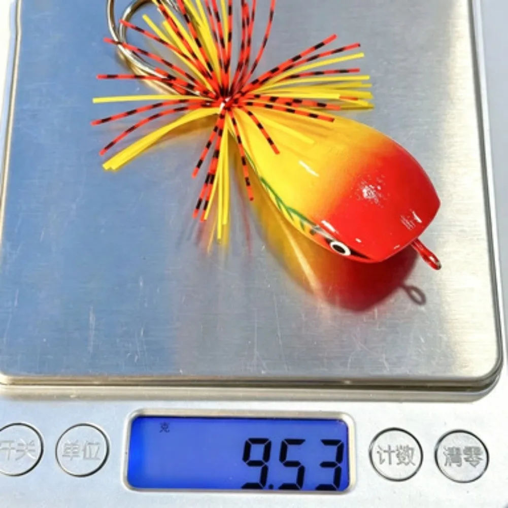 Fishing Lure Bass Fishing Bait Lemon Yellow Frog Fishing Lure ABS Material Construction Built-in Sound Rattles