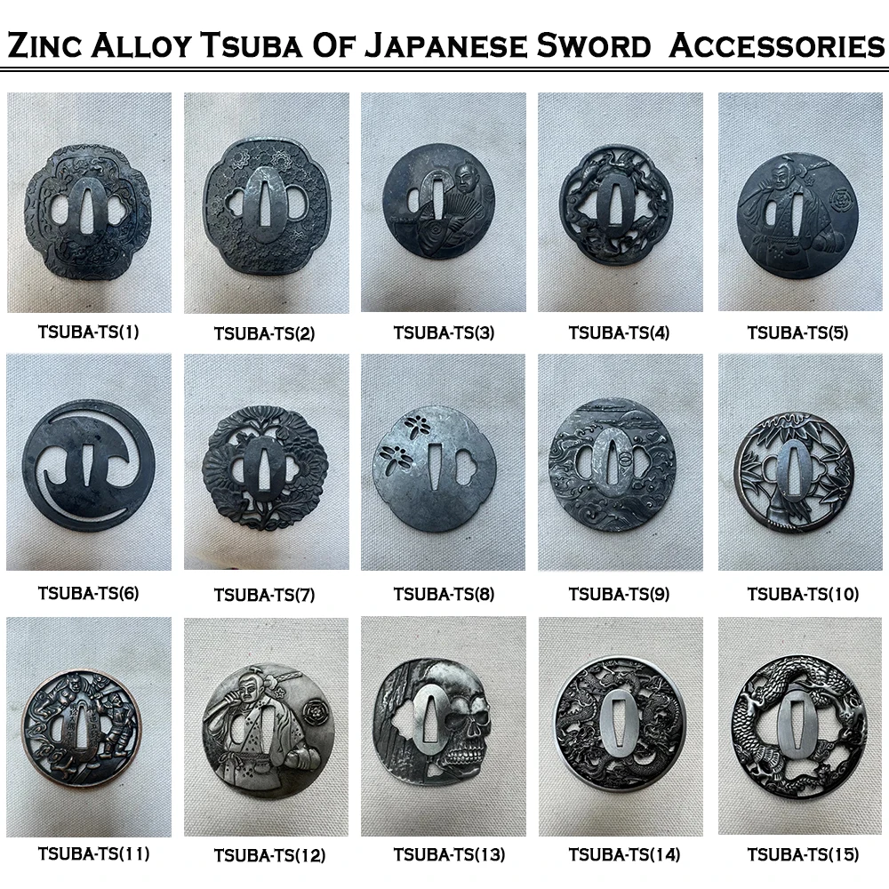 Tsuba Sword, Hand Guard, Zinc Alloy Material Black Plated, Brand New, Suitable to Japanese Sword Katana,More Options