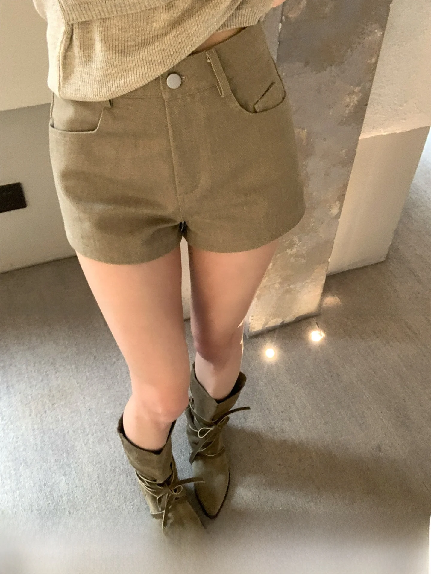 

GV Big Brother Cotton Feel Straight Leg Jeans Shorts Women's Casual Versatile Summer New Style Slimming Pants Natural Waist