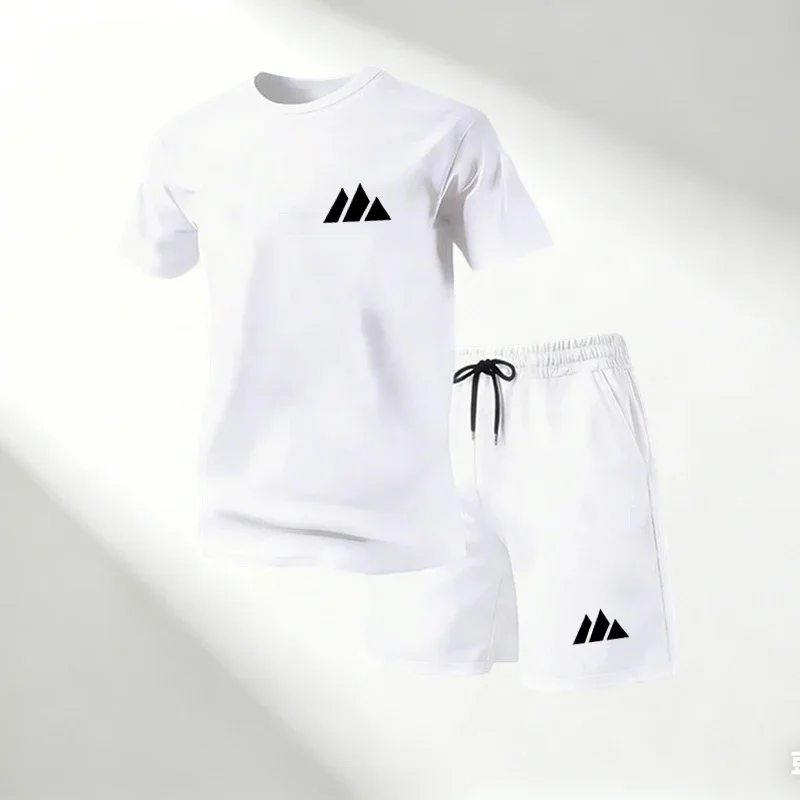 

2026 New Summer Breathable Quick-dry Men Short-sleeved T-shirts Shorts Two-piece Sets Casual Fitness Training & Exercise Sets