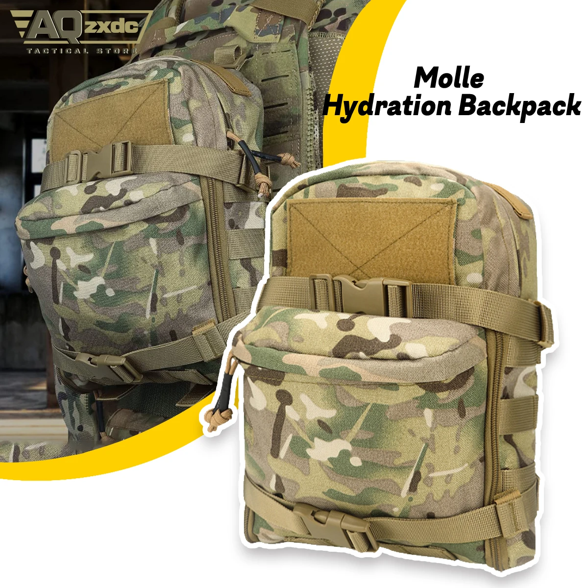 

AQzxdc Tactical Molle Hydration Bag/Molle Accessory Bag/Tactical Backpack Sundry Bag for Molle Vest