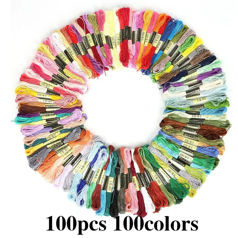 5/8/50/100 Stück Mix Farben Stickgarn Baumwolle Nähen Stränge Regenbogen Baumwolle & Seide Stickgarne für DIY Armbandherstellung