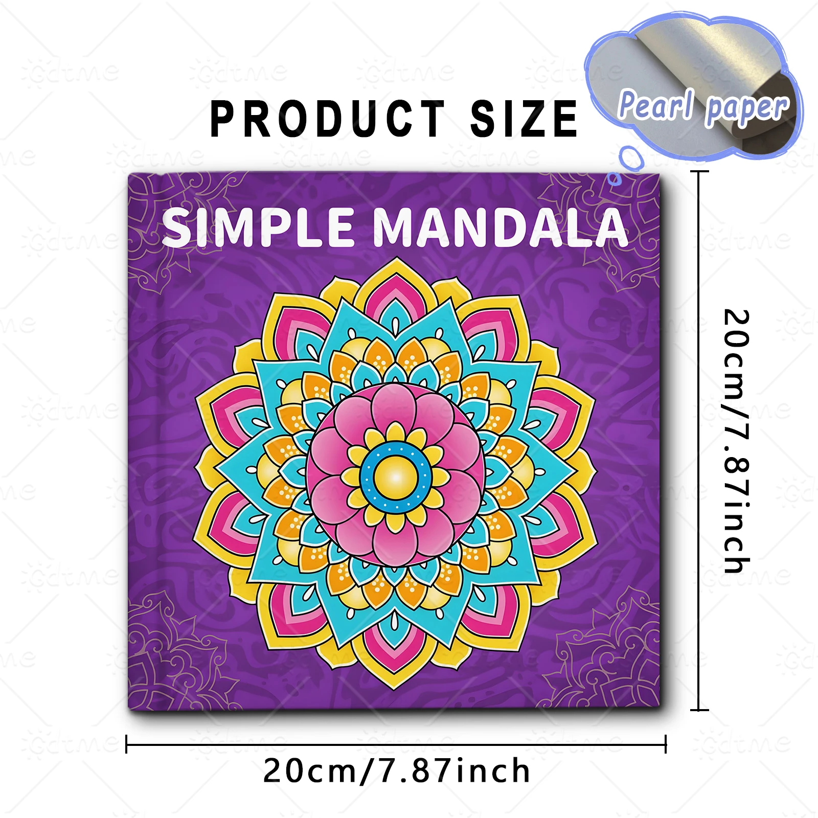 Einfaches Mandala-Malbuch, einfaches Zeichenbuch zur Stresslinderung, perfektes Geschenk für Party und Geburtstag, Weihnachten – Detail 2