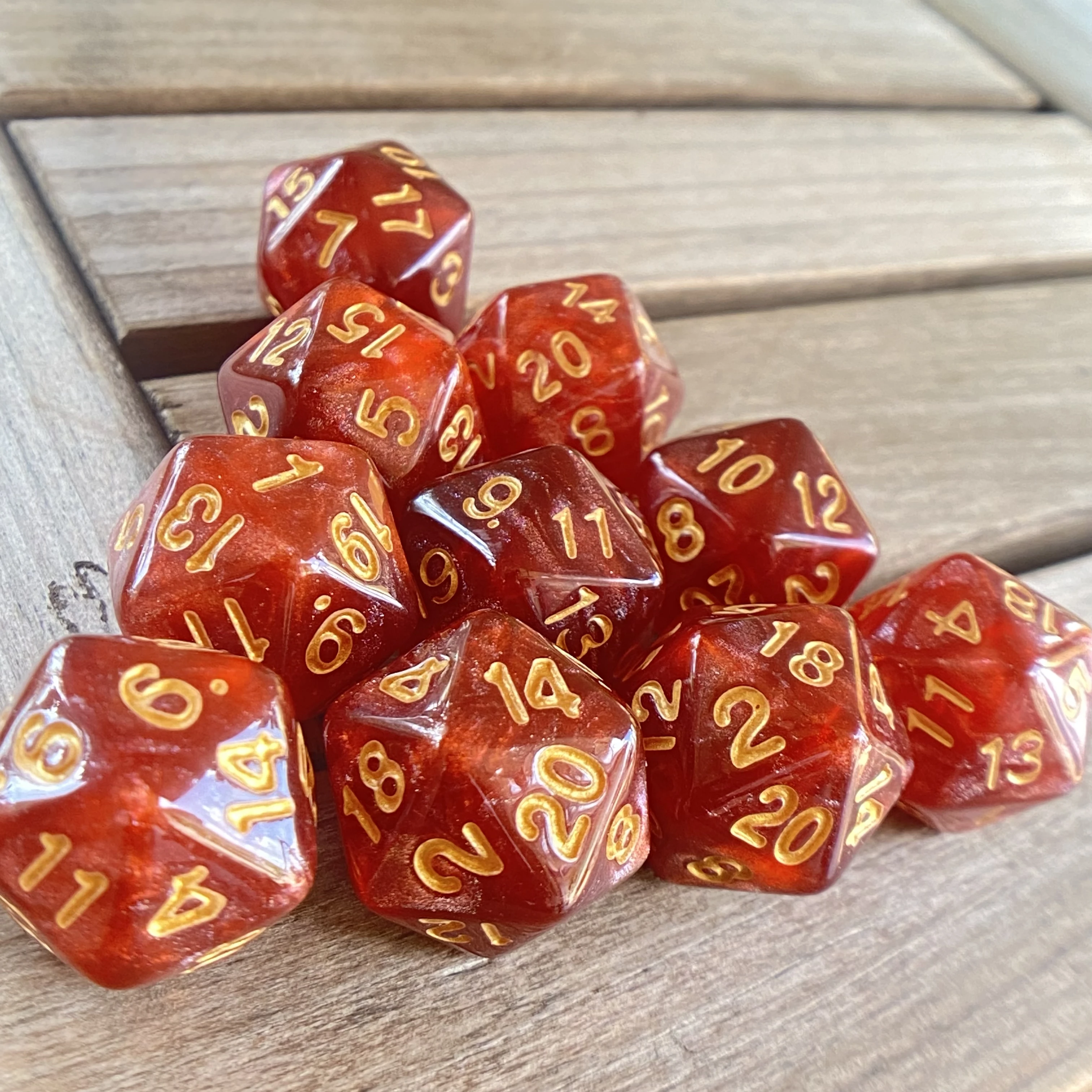 10 Uds dados poliédricos D20 dados 20mm perla acrílico colorido juego de dados de 20 caras para juegos de mesa de dados RPG MTG DND