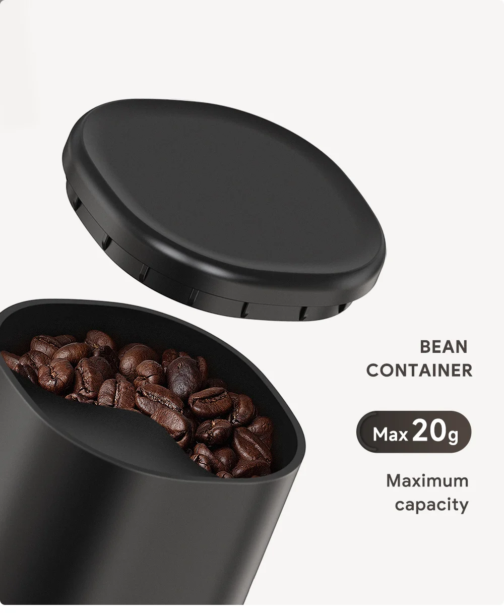 Elektrische tragbare Kaffeemühle aus Edelstahl, Multifunktions-Mahlmaschine für Kaffeebohnen, Bohnen, Getreide und Kräuter – Detail 8