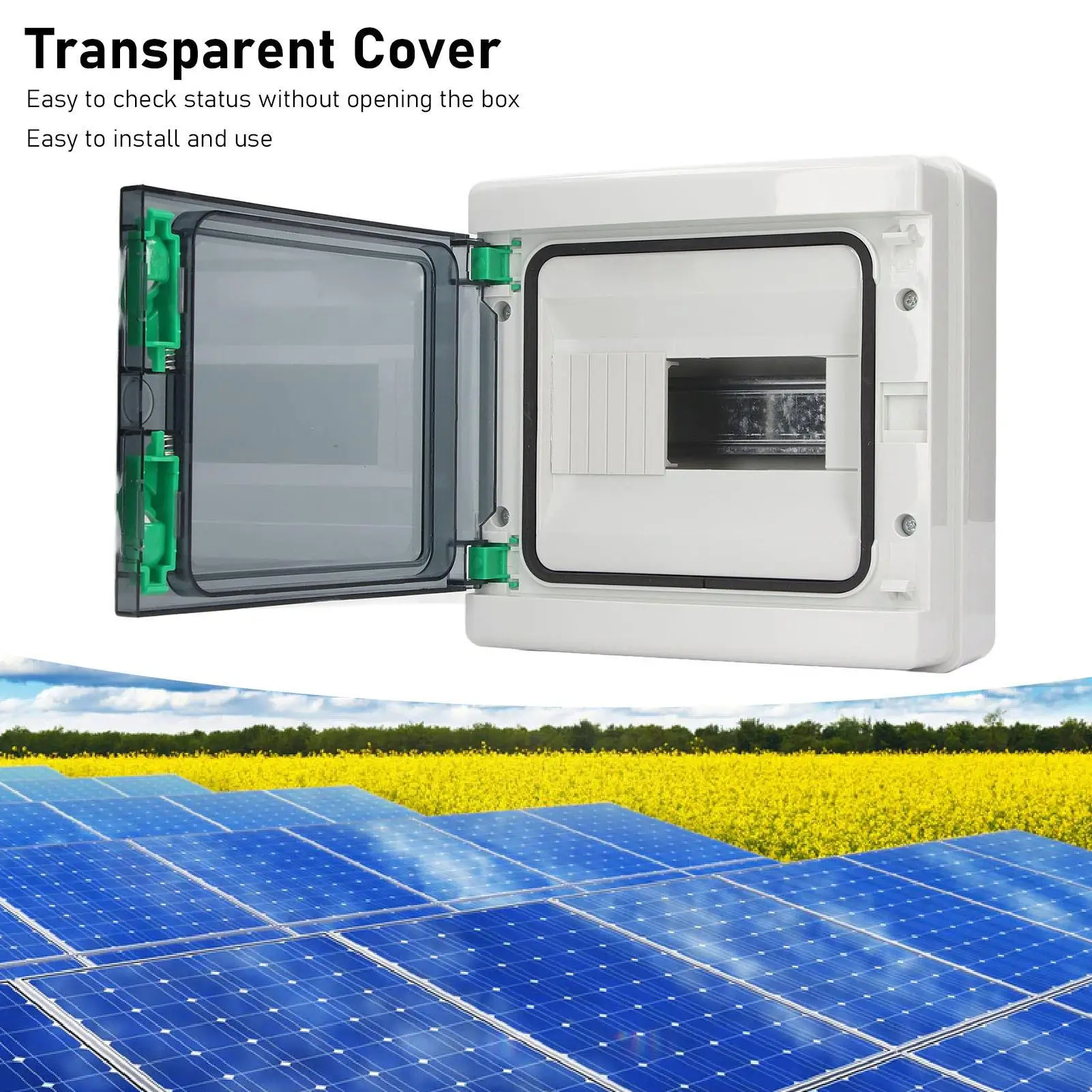 Caixa de proteção de distribuição de energia IP65 à prova d'água Caixa de junção de 8 vias para oficina Montagem DIN de alta segurança