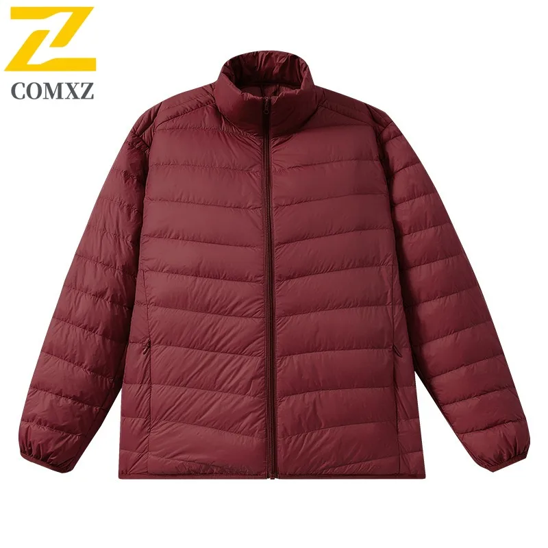 COMXZ Men Cotton-Padded Jacket New Casual Street Hiking Warm Lightweight Outdoor Padded Jacket Minimalist Snow Winter Jacket