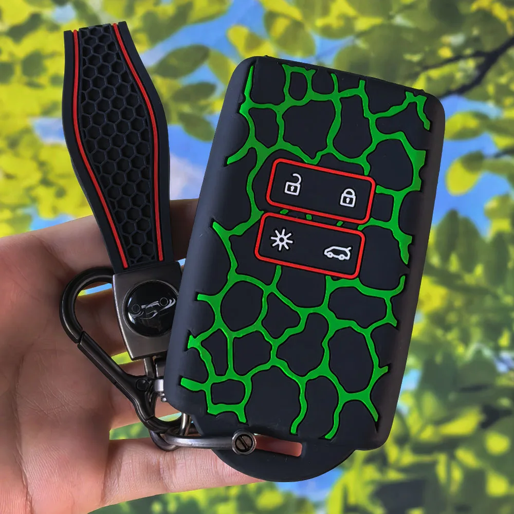 Stone Grain Card Key Fob With Keychain For Renault Clio 4 5 Austral Arkana Captur Megane Kadjar Dacia Duster Sandero