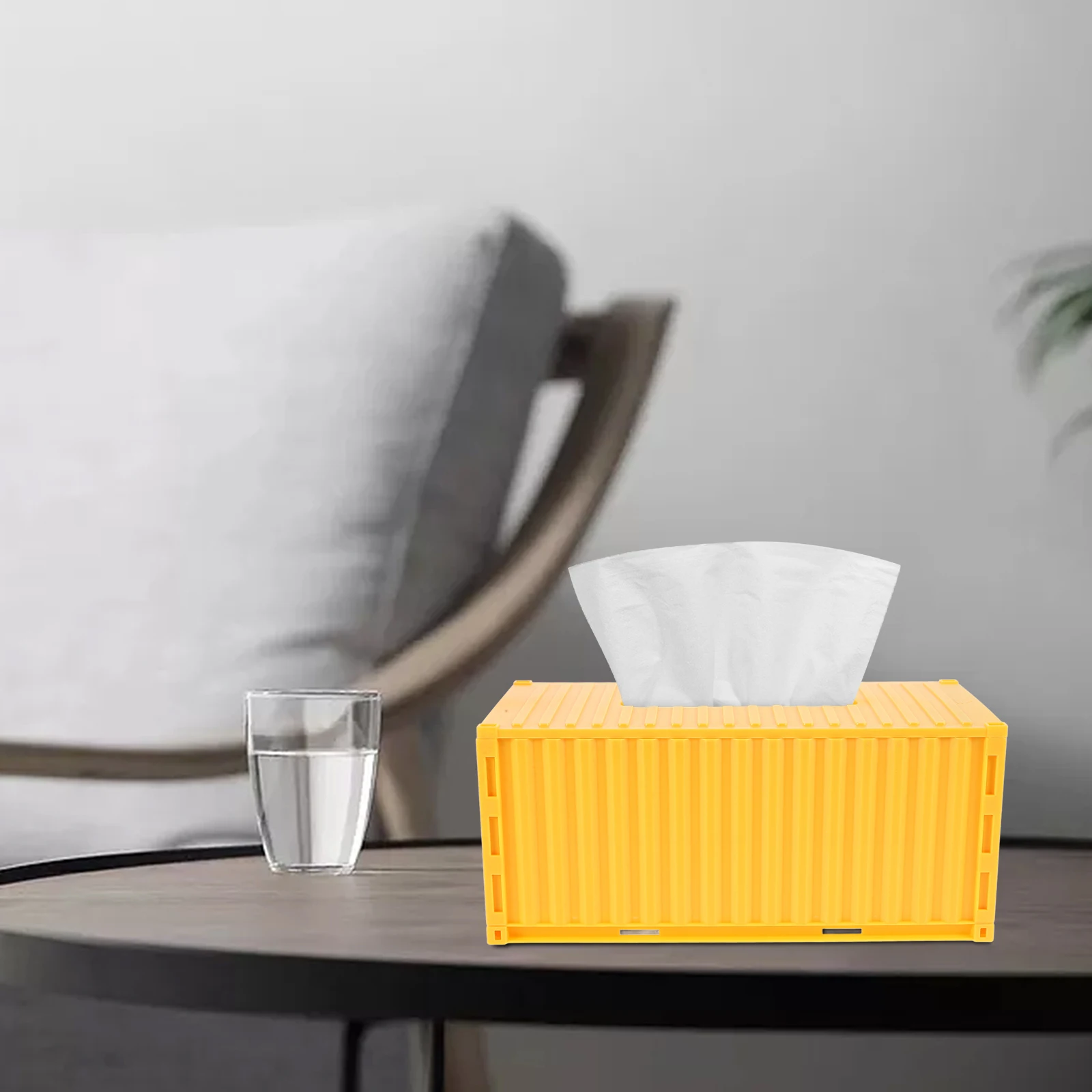 

Tissue Box Vintage Shipping Container Style Rectangular Car Home Bathroom Restaurant Paper Towel Dispenser Napkin Basket Storage