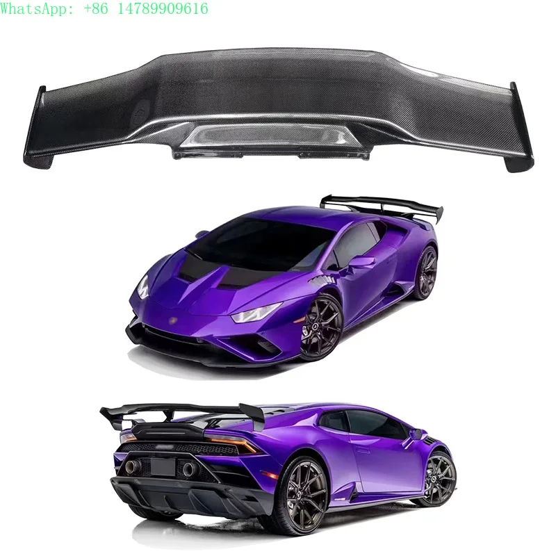 Extreme MakeoverYICKU High Quality Carbon Fiber Body Kit For Huracan LP580 LP610 Upgrade EVO Style Double Layer Spoiler Middle