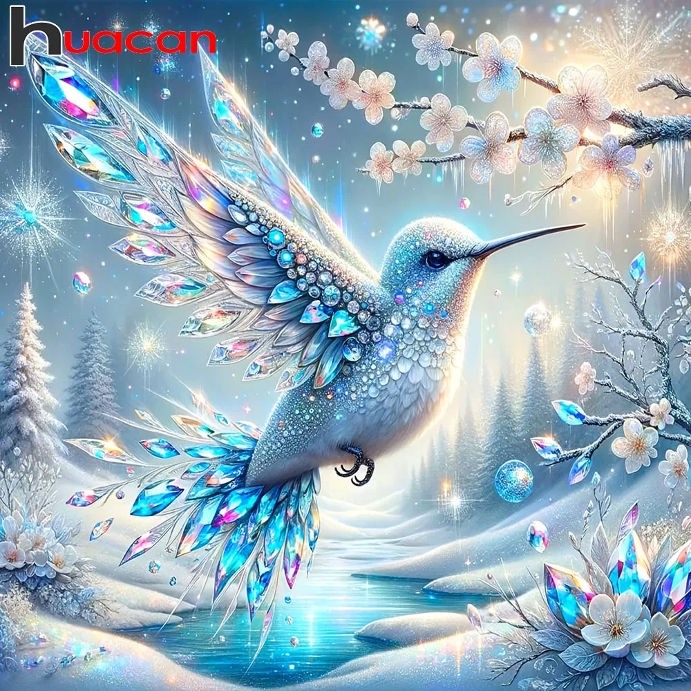 Huacan 5D DIY Diamant Malerei Vogel Winter Diamant Mosaik Tier Landschaft Neue Kollektion Bild Von Strass