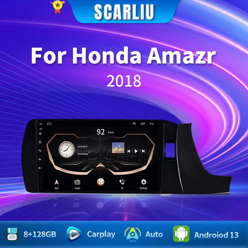 

For Honda Amazr Right 2018 Android 13 CarIntelligent System Radio GPS Navigation WIFI+4G Wireless Carplay DSP Player BT 9 inch