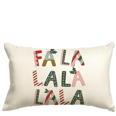 Pink Throw Pillow Cover Christmas Merry Winter Holiday Party Cushion Cover Sofa Linen Waist Pillow Cover 30X50cm