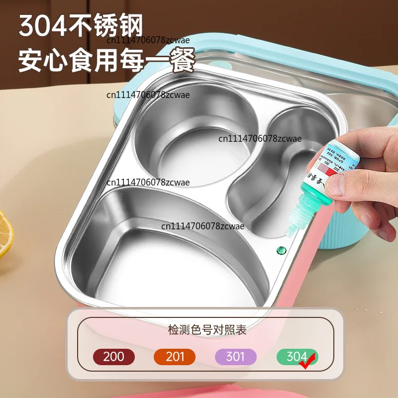 304 stainless steel grid insulation lunch box, microwave oven can be heated, food grade macaron bento box