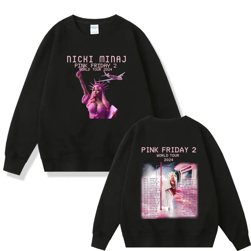 

Rapper Nicki Minaj Pink Friday 2 2024 World Tour Graphic Pullover Men Women Hip Hop Oversized Sweatshirt Unisex Casual Pullovers