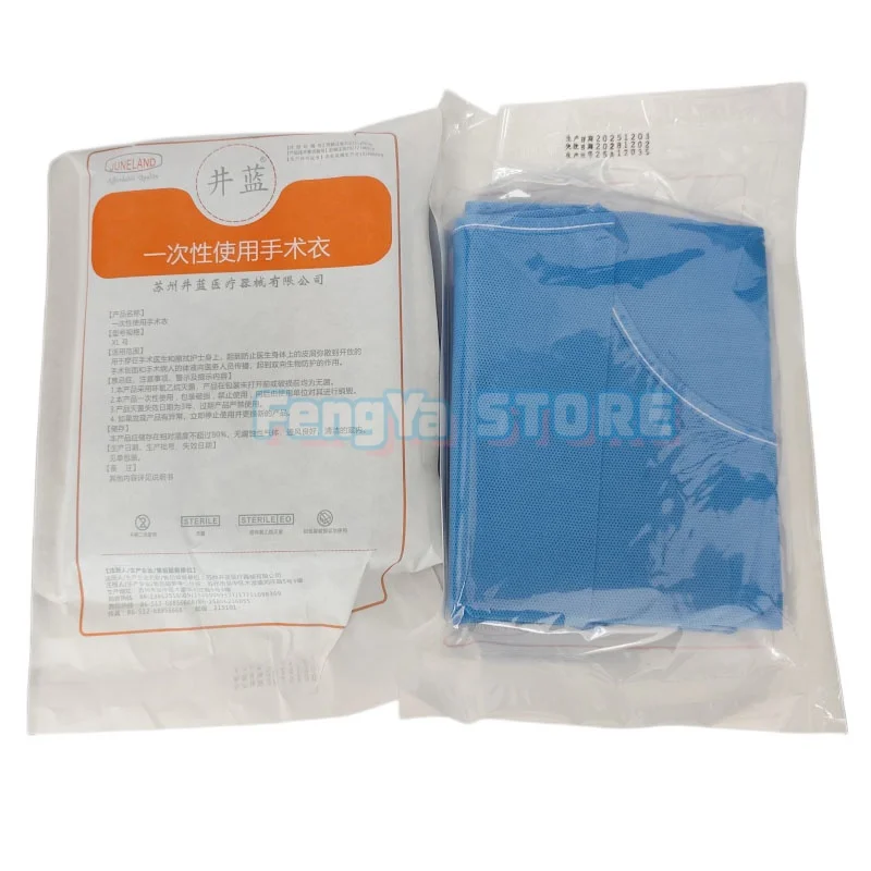 3 Pcs XL Dental Disposable Sterile Surgical Gown Isolation Gown Dentist Breathable Dustproof Water Resist Work Isolation Cloth