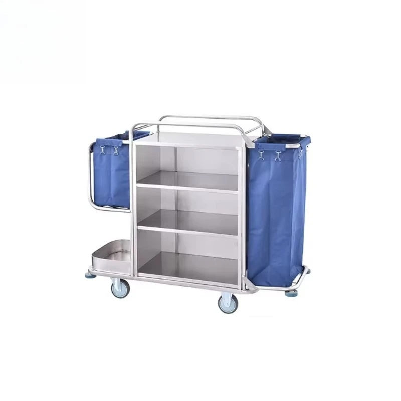 Hotel Carts Work Cart Steel Construction Linen Cart Guesthouse Cleaning Trolley Housekeeping Storage Service Dining Restaurant