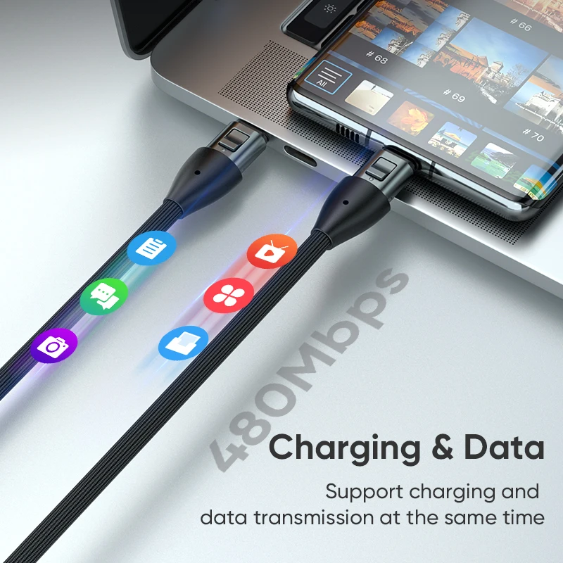 كابل بيانات 48V5A من النوع C إلى النوع C 240 وات حبل شحن سريع للهاتف المحمول USB-C مناسب لهاتف iPhone15 Samsung Huawei Macbook #2