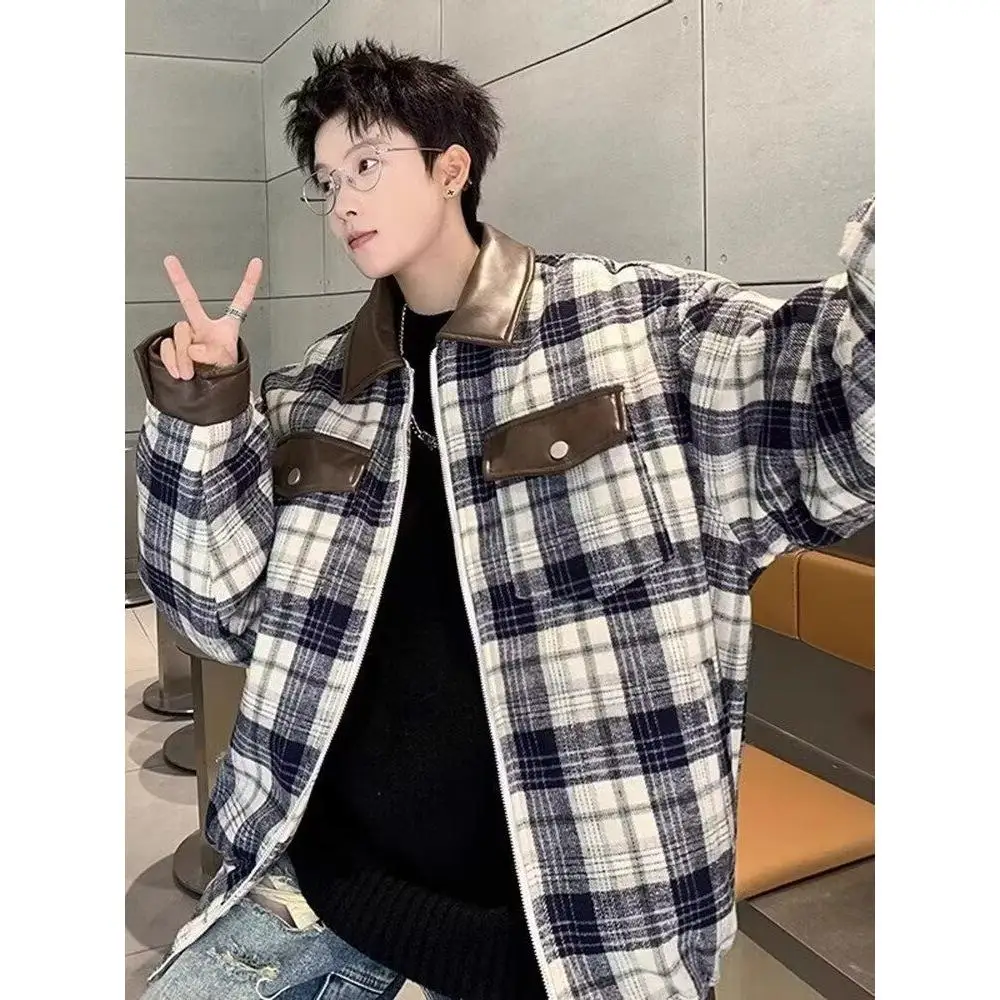 

Loose Men's Jaet 2024 Spring Autumn Sli Streetwear Hong Kong Sle Casual Coat Youth Trendy Outerwear Stand Fit