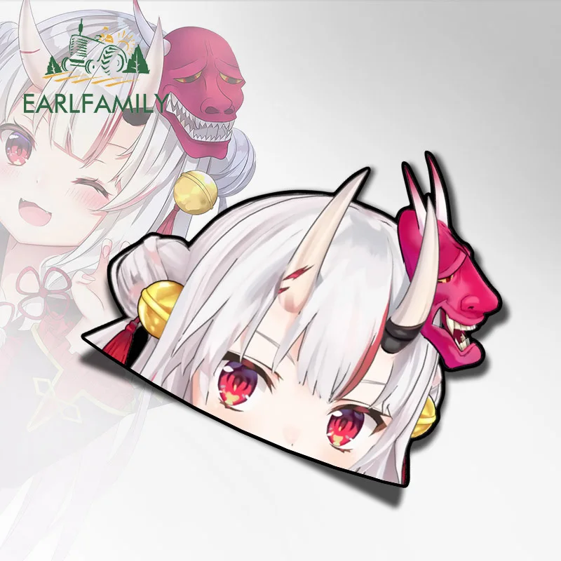 

EARLFAMILY 13cm x 11.4cm for Hololive Nakiri Ayame Peeking Vinyl Car Stickers Windshield Windows Decals Graffiti Decoration
