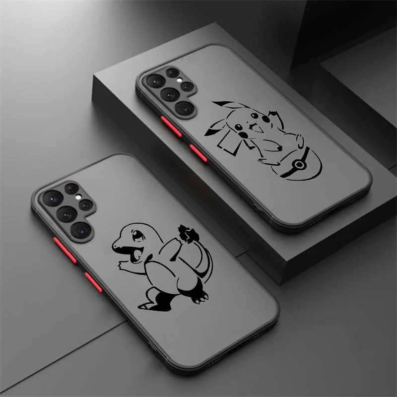 

Pokemon Fashion Cool Cartoon Frosted Translucent For Samsung A53 A52 A33 A32 A51 A71 A21S A13 A73 A50 A22 A12 5G Cover