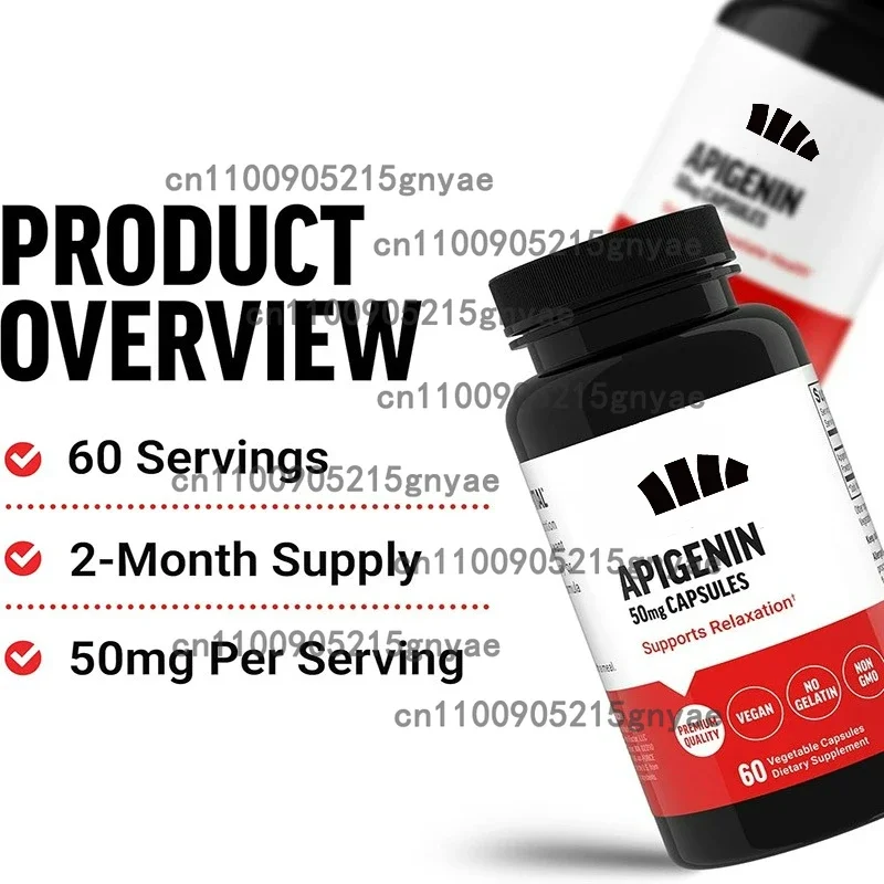 Apigenin 50mg Contains L-theanine - Super Sleep Relaxation Supplement - Antioxidant and Amino Acid Complex