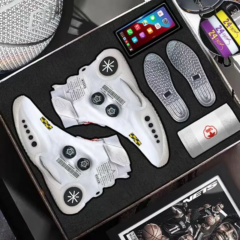 Zapatos deportivos con botón giratorio para hombre, zapatillas informales con absorción de impacto, transpirables, de alta calidad, novedad