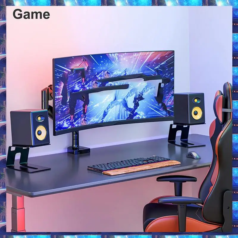 

Настольные подставки для динамиков 2025 года, 1 пара, подставка для студийного монитора с гашением вибрации и 5 шт. ° Улучшенная конструкция наклона, динамик настольного компьютера