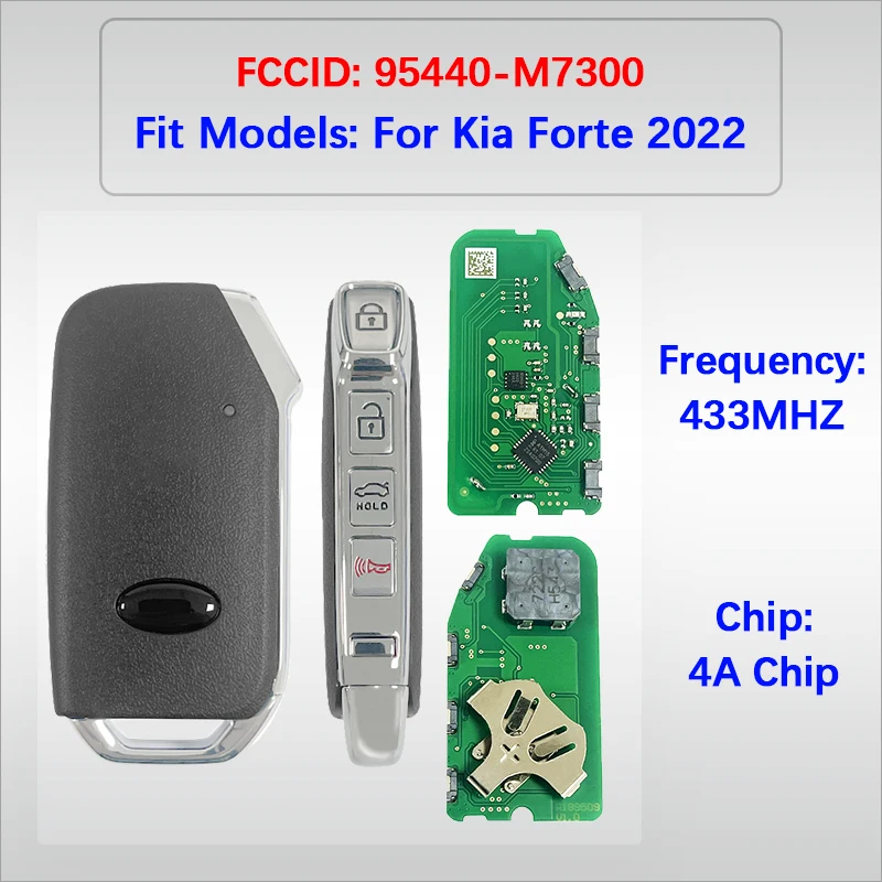 CN051287 Aftermarket 4Buttons Smart Remote Key FCC 95440-M7300 4A Chip 433MHz Keyless Go For Kia Forte FE GT GT-Line LX LXS 2022