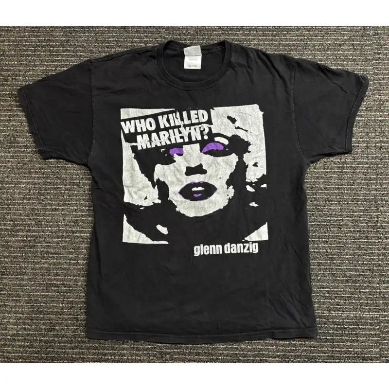 Vintage Y2K Glenn Danzig Who Killed Marilyn? Horror Punk Graphic T-Shirt Size L