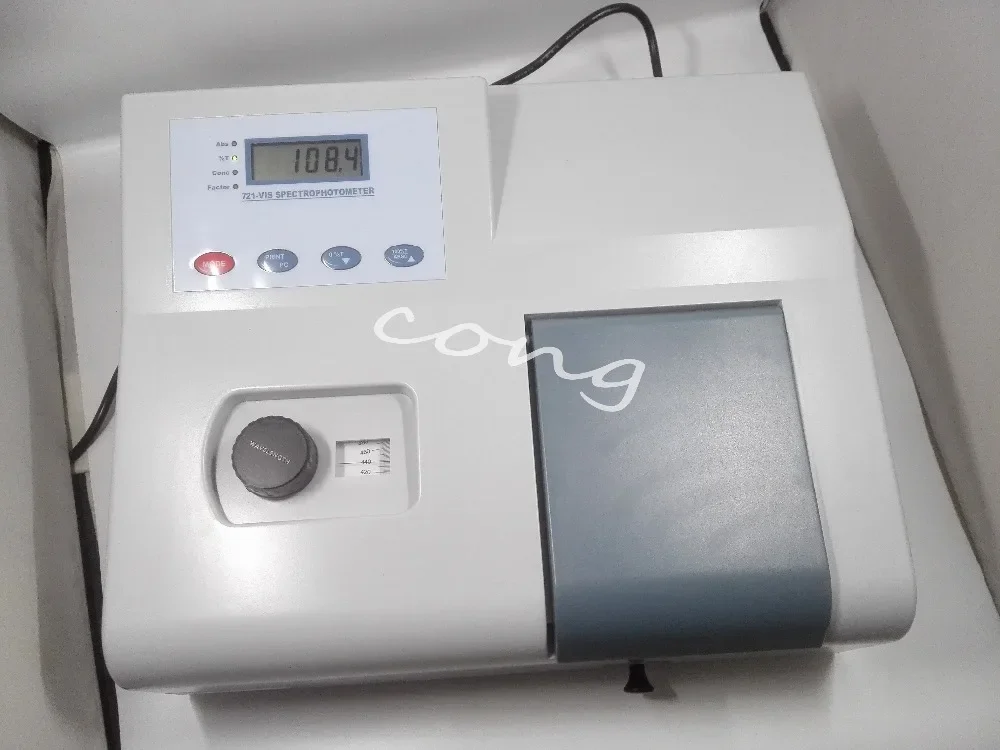 VIS-721 Visible Spectrophotometer 350–1020nm Digital Optical Laboratory Analysis Instrument