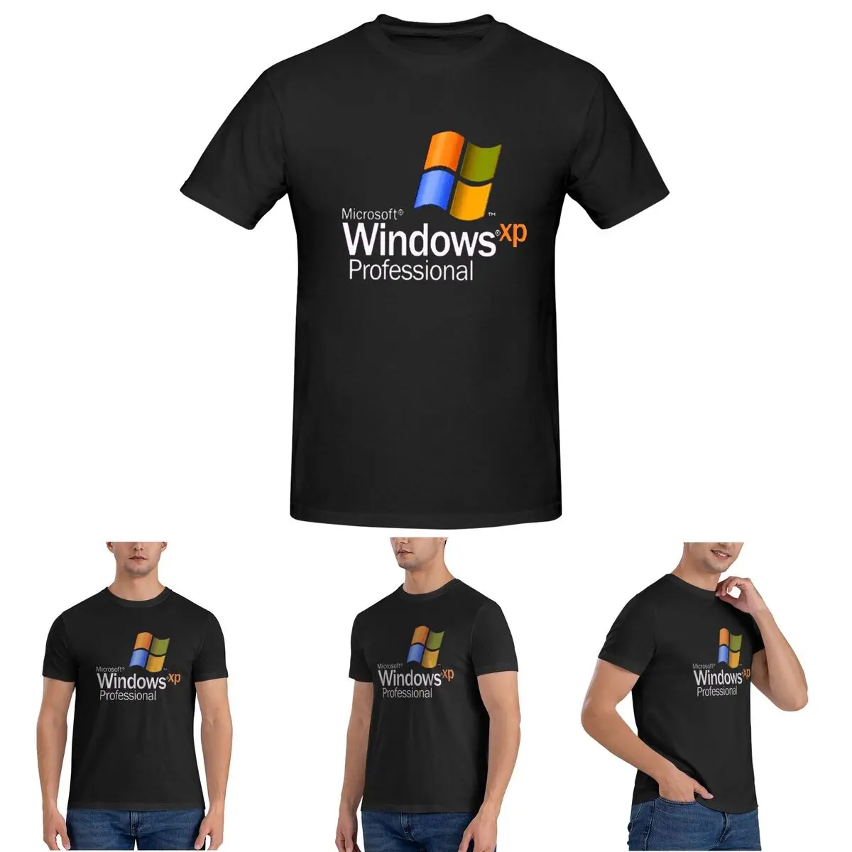 

Мужская футболка Windows XP, хлопковые футболки большого размера, мужские футболки с коротким круглым вырезом, летняя одежда, топы, S-6XL