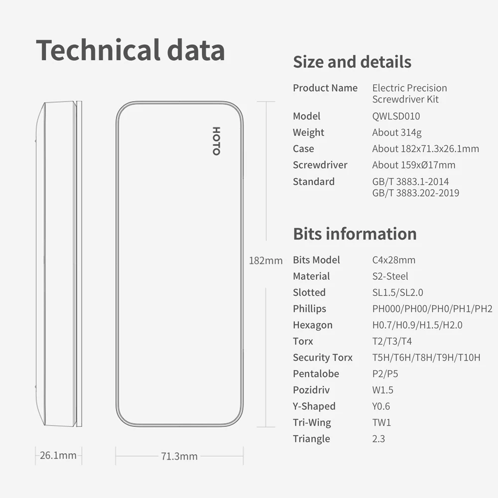 HOTO Precision Screwdriver Kit 25 in 1 Rechargeable Power Screwdriver Magnetic Bits Electric Screwdriver Set For DIY Repair Tool