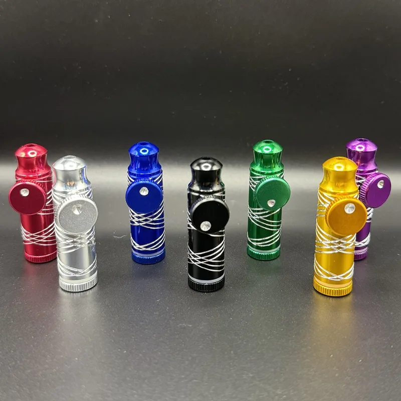 Men Aluminum Alloy Metal Detachable Combinable Colorful Snuff pipe smoking paraphernalia Portable mini Easy to clean Snuff tube
