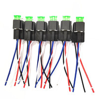 6PCS 30A 4 Pin 5 Pin Copper Terminal Auto Relay DC 12V 24V Fused On/Off Car Motor Relay with Holder Socket On/Off Fused Relay