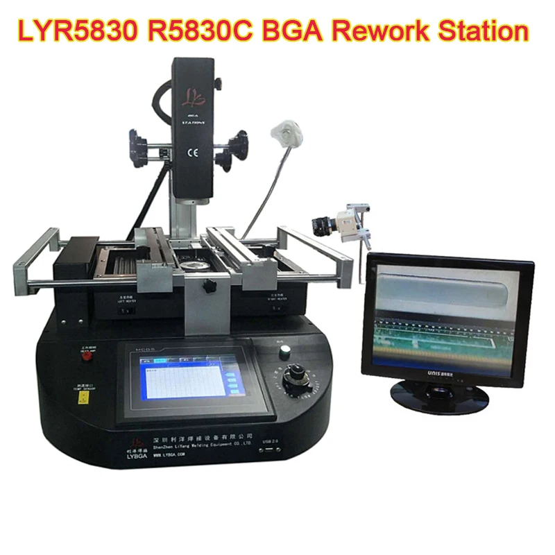 

LY R5830C Touch Screen BGA Rework Station Hot Air 3 Zones Soldering Machine for Laptop Motherboard Chip Repair 4500W 220V