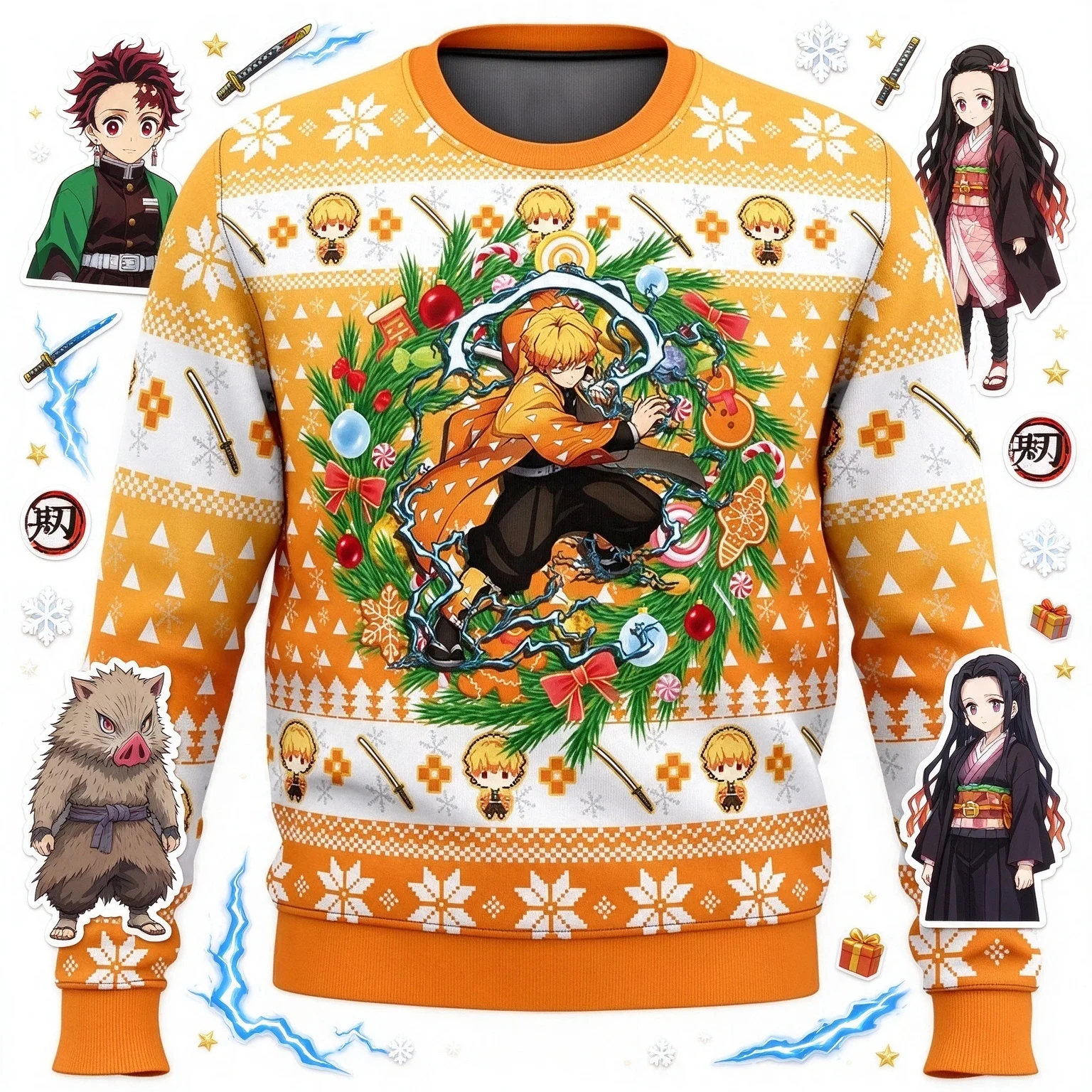 Japanese Anime Demon Slayer Cartoon 3D Printed Velvet Hoodie Autumn/Winter Role Playing Christmas Hoodie Gift