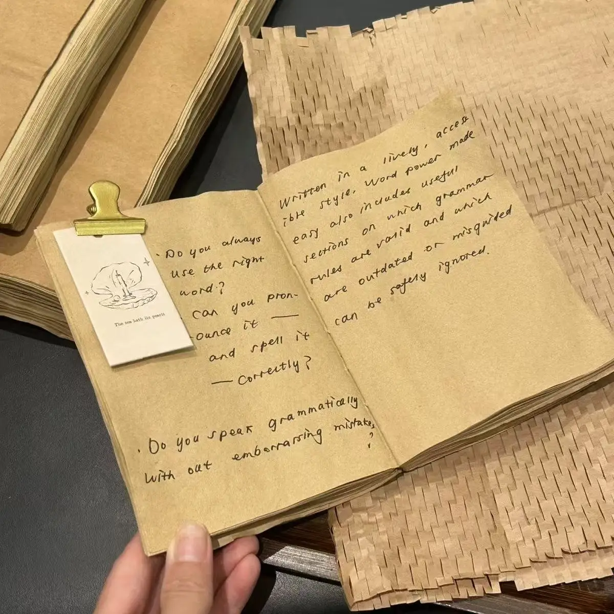 Ins Wooden Color Notebook Retro Craft Soaked Water Notebook DIY Thick Hand Ledger Cowhide Journal Dailry Planner Office Supplies