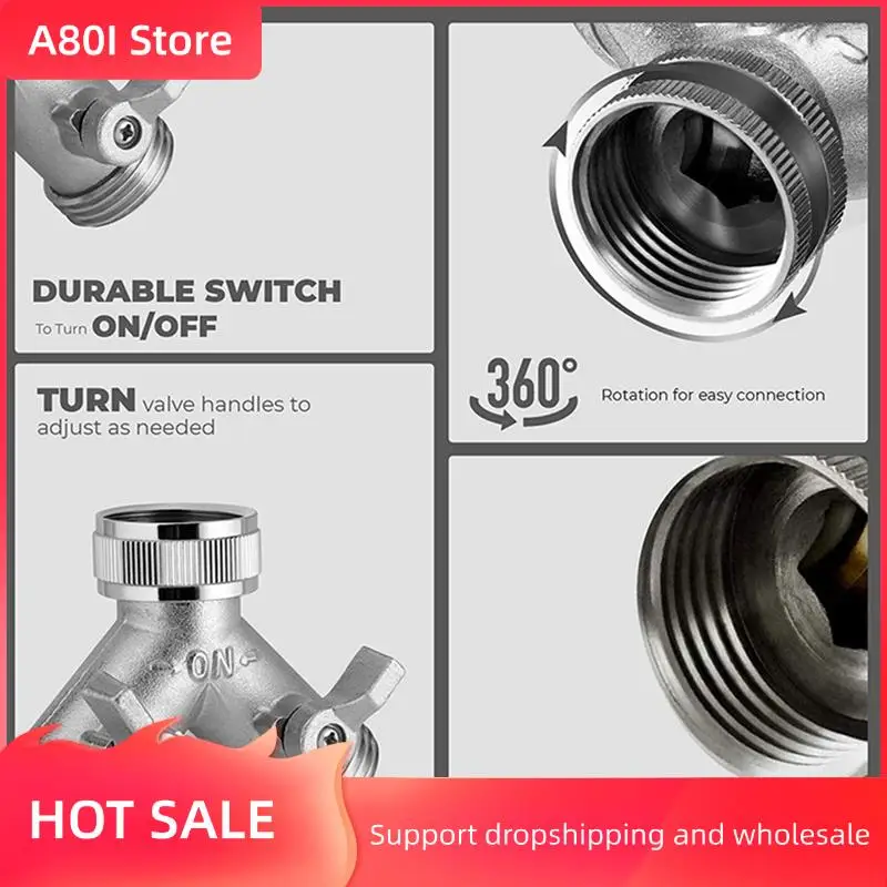 

A80I 1 комплект 3/4 2-ходовой сверхмощный садовый шланг, разделительная ручка, запорные клапаны, серебро для водопроводного крана, выхода, патрубка