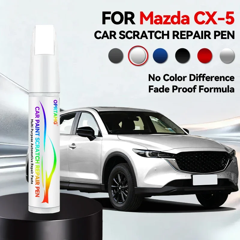 

Ручка-корректор для ремонта автомобильной краски, средство для удаления царапин, аксессуары для авто своими руками для Mazda CX-5, белый 34K, красный 42V, серебристый 45P, черный, синий 42M