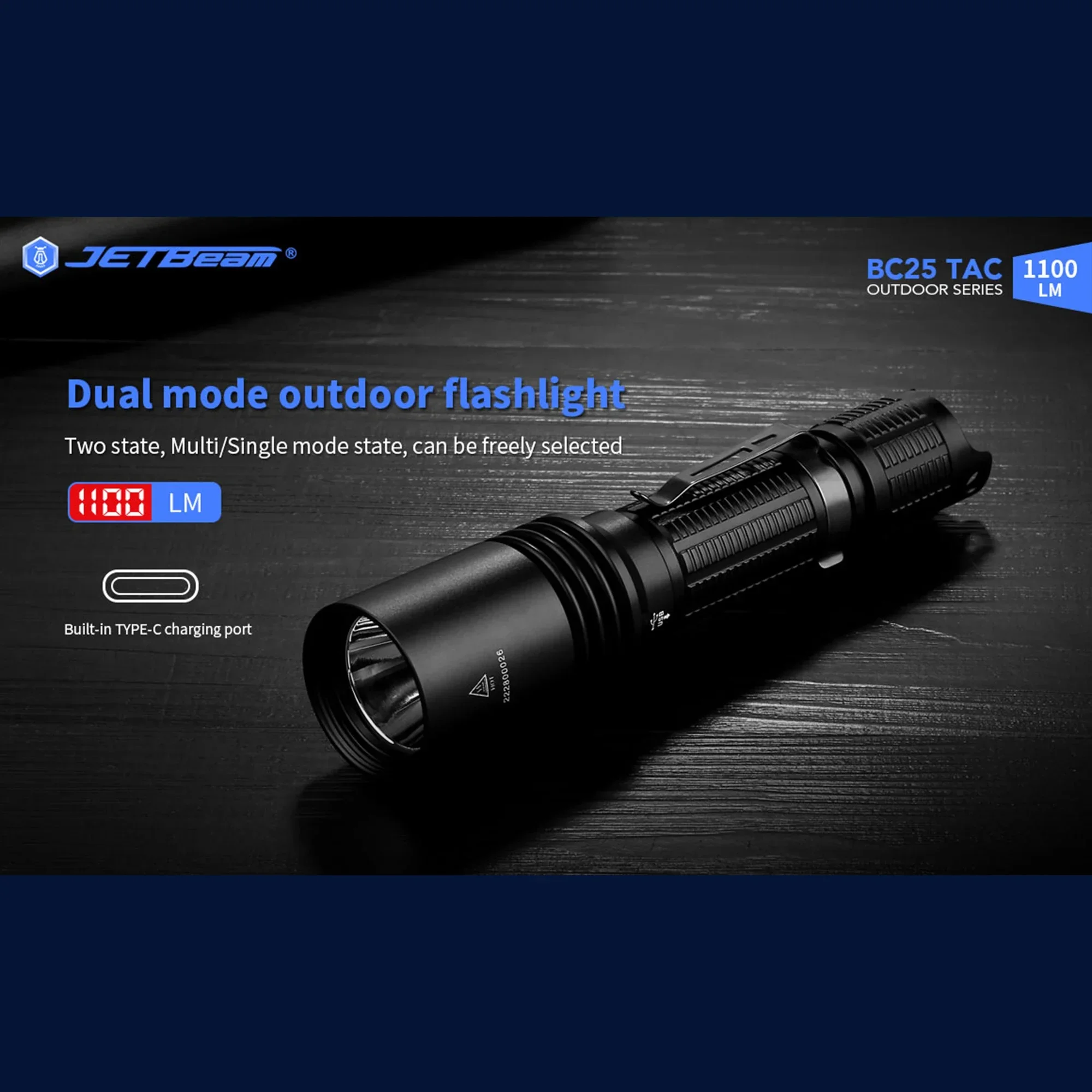 jetbeam-bc25tac-lampe-de-poche-rechargeable-exterieure-aimant-arriere-led-avec-projecteur-portable-resistant-a-l'eau-de-1100-lumens-noir