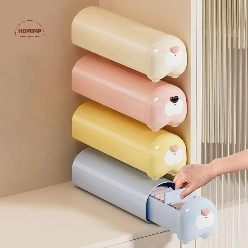 

Plastic Underwear Socks Storage Box Extractable Dustproof Socks Storage Bin with dividers Large Capacity Closet Organizer
